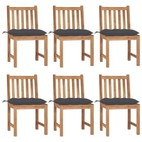 Garden chairs 6 units solid teak wood with cushions by vidaXL, Garden chairs - Ref: Foro24-3073130, Price: 669,21 €, Discount: %