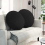 Cojines para asiento 2 pcs Negro Ø80 x 29 cm tela