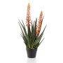 Emerald Aloe artificial con 2 flores en maceta 80 cm