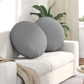 Cojines para asiento 2 pcs Gris Nube Ø80 x 29 cm tela