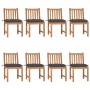 Gartenstühle 8 Einheiten aus massivem Teakholz mit Kissen von vidaXL, Gartenstühle - Ref: Foro24-3073157, Preis: 916,70 €, Ra...