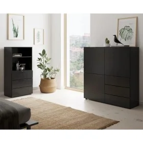 FMD Black chest of drawers with 3 doors and 3 drawers by FMD, Drawers - Ref: Foro24-443703, Price: 279,64 €, Discount: %