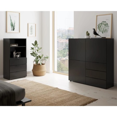 FMD Kommode mit 3 Türen und 3 Schubladen schwarz von FMD, Schubladen - Ref: Foro24-443703, Preis: 279,41 €, Rabatt: %