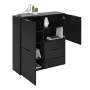 FMD Black chest of drawers with 3 doors and 3 drawers by FMD, Drawers - Ref: Foro24-443703, Price: 279,64 €, Discount: %