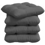 Cojines para asiento 4 pcs Gris oscuro 40 x 40 x 12 cm tela