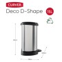 Curver Papelera de pedal Deco Forma D plateada 15 L