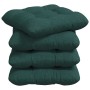 Cojines para asiento 4 pcs Verde oscuro 40 x 40 x 12 cm tela