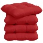 Cojines para asiento 4 pcs Rojo 40 x 40 x 12 cm tela
