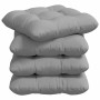 Cojines para asiento 4 pcs Gris Nube 40 x 40 x 12 cm tela