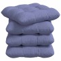 Cojines para asiento 4 pcs Azul jeans 40 x 40 x 12 cm tela