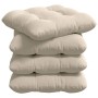 Cojines para asiento 4 pcs Beige 40 x 40 cm Tela de microfibra