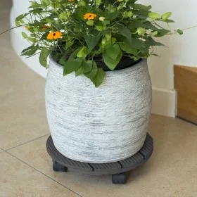 Nature Round gray wood plant stand with wheels Ø30 cm by Nature, Pot stands - Ref: Foro24-446401, Price: 26,64 €, Discount: %