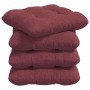 Cojines para asiento 4 pcs Rojo vino 45 x 45 x 12 cm tela