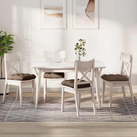 Cojines para asiento 4 pcs Marrón 45 x 45 x 12 cm tela