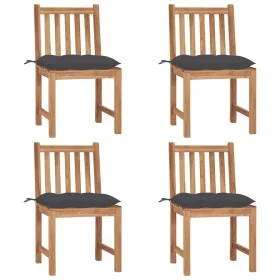 Garden chairs 4 units solid teak wood with cushions by vidaXL, Garden chairs - Ref: Foro24-3073103, Price: 448,26 €, Discount: %