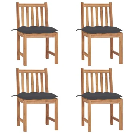 Garden chairs 4 units solid teak wood with cushions by vidaXL, Garden chairs - Ref: Foro24-3073103, Price: 457,51 €, Discount: %