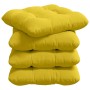 Cojines para asiento 4 pcs Amarillo Claro 45 x 45 x 12 cm tela