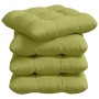Cojines para asiento 4 pcs Verde claro 45 x 45 x 12 cm tela