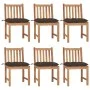 Garden chairs 6 units solid teak wood with cushions by vidaXL, Garden chairs - Ref: Foro24-3073138, Price: 669,25 €, Discount: %