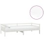 Sofá cama con colchón madera de pino maciza blanco 90x200 cm