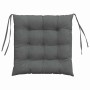 Cojines para asiento 2 pcs Gris oscuro 40 x 40 x 6 cm tela