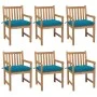 Garden chairs 6 pcs solid teak wood light blue cushions by vidaXL, Garden chairs - Ref: Foro24-3073050, Price: 886,16 €, Disc...