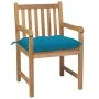 Garden chairs 6 pcs solid teak wood light blue cushions by vidaXL, Garden chairs - Ref: Foro24-3073050, Price: 886,16 €, Disc...