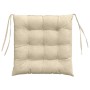 Cojines para asiento 2 pcs Crema 40 x 40 x 6 cm tela