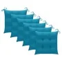 Garden chairs 6 pcs solid teak wood light blue cushions by vidaXL, Garden chairs - Ref: Foro24-3073050, Price: 886,16 €, Disc...
