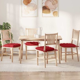 Cojines para asiento 2 pcs Rojo 40 x 40 x 6 cm tela