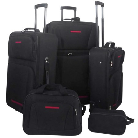 Juego de maletas de viaje 5 piezas negro de vidaXL, Maletas - Ref: Foro24-90154, Precio: 116,62 €, Descuento: %