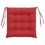 Cojines para asiento 2 pcs Rojo 40 x 40 x 6 cm tela