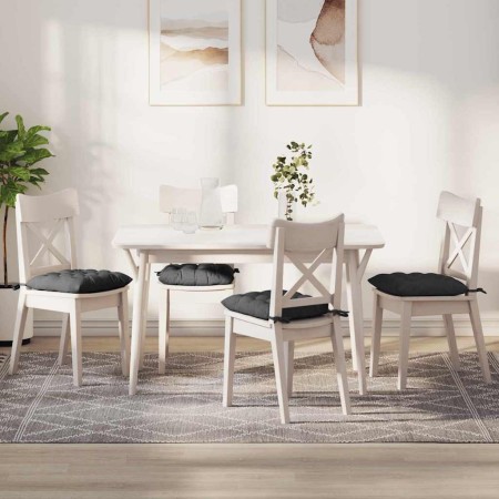 Cojines para asiento 4 pcs Gris oscuro 40 x 40 x 6 cm