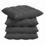 Cojines para asiento 4 pcs Gris oscuro 40 x 40 x 6 cm