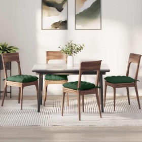 Cojines para asiento 4 pcs Verde oscuro 40 x 40 x 6 cm