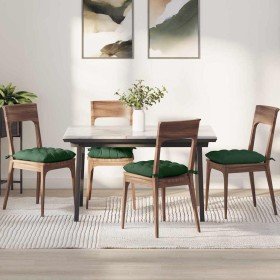 Cojines para asiento 4 pcs Verde oscuro 40 x 40 x 6 cm