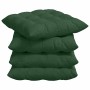 Cojines para asiento 4 pcs Verde oscuro 40 x 40 x 6 cm