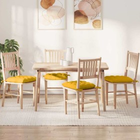 Cojines para asiento 4 pcs Amarillo Claro 40 x 40 x 6 cm en Cojines para sillas y sofás | Comprar online en Foro24