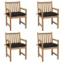 Garden chairs 4 units solid teak wood with black cushions by vidaXL, Garden chairs - Ref: Foro24-3073026, Price: 589,11 €, Di...
