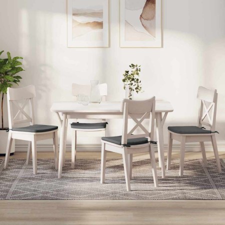 Cojines para asiento 4 pcs Gris oscuro 40 x 40 x 3 cm tela