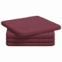 Cojines para asiento 4 pcs Rojo vino 40 x 40 x 3 cm tela