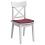Cojines para asiento 4 pcs Rojo vino 40 x 40 x 3 cm tela
