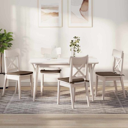Cojines para asiento 4 pcs Marrón 40 x 40 x 3 cm tela