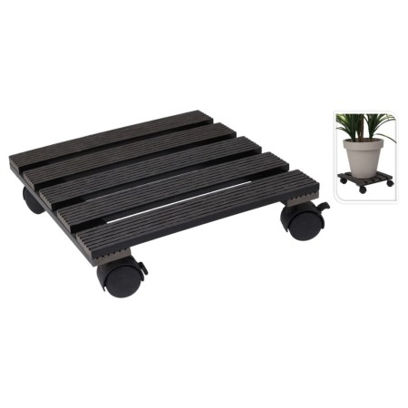 ProGarden Grauer quadratischer Pflanzenständer mit Rädern 29x29 cm von ProGarden, Topfständer - Ref: Foro24-446746, Preis: 24...