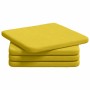 Cojines para asiento 4 pcs Amarillo Claro 40 x 40 x 3 cm tela
