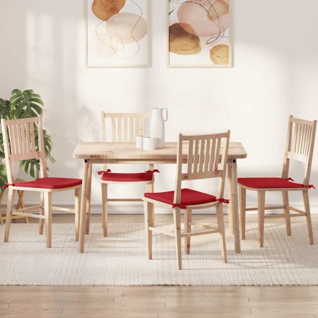 Cojines para asiento 4 pcs Rojo 40 x 40 x 3 cm tela