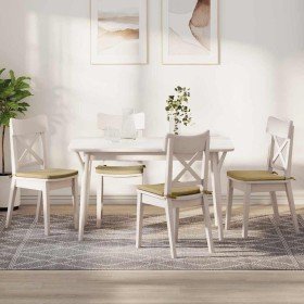 Cojines para asiento 4 pcs Verde grisáceo 40 x 40 x 3 cm