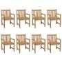 Gartenstühle 8 Stück massives Teakholz mit anthrazitfarbenen Kissen von vidaXL, Gartenstühle - Ref: Foro24-3073073, Preis: 1,...