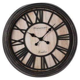 H&S Collection Reloj de pared números romanos London negro y