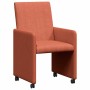 Sillas de comedor con ruedas 2 pcs Rojo naranja 57 x 66 x 94 cm